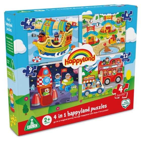 Παιδικό Παζλ ELC Happyland 4 σε 1 (4/6/9/12 Κομμάτια) image 0