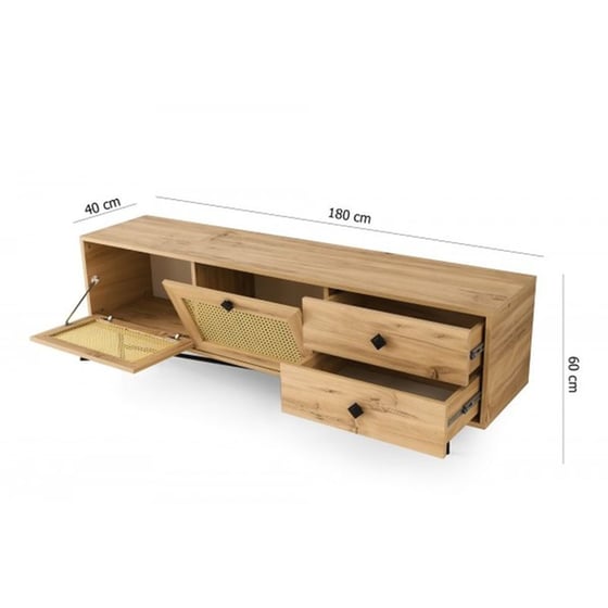 Έπιπλο Τηλεόρασης Frosinone Μοριοσανίδα 180x40x60 cm - Kαφέ image 5