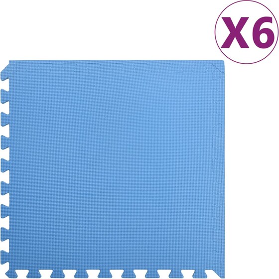 Δάπεδο Γυμναστικής VidaXL από EVA Foam Σετ 6 Τμχ 60x60 cm - Μπλε image 7