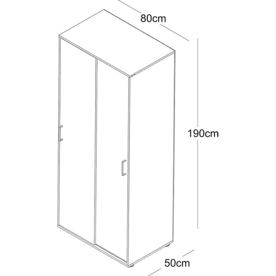 Δίφυλλη Ντουλάπα Ρούχων Kitwood από Μοριοσανίδα 80x50x190cm - Sonoma/Δρυς image 2