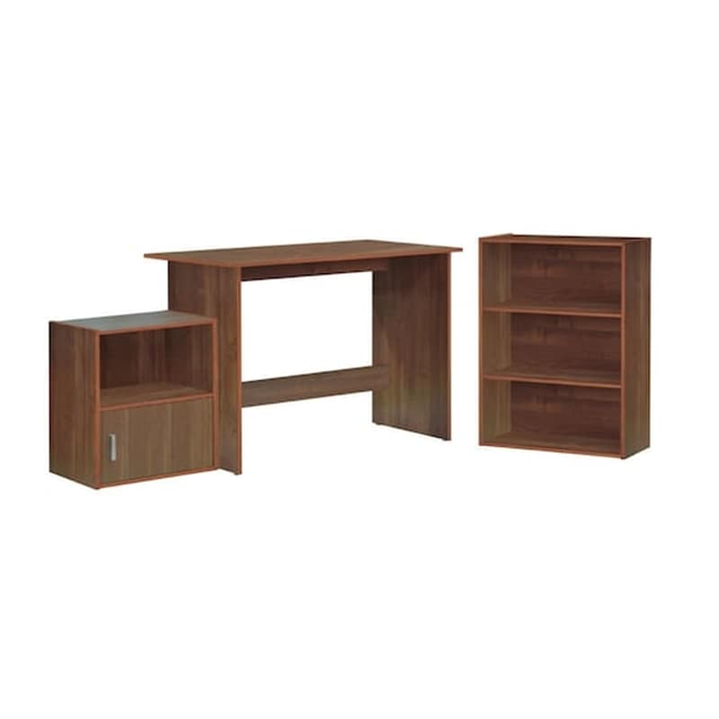 Γραφειο Κερασι Με Βιβλιοθηκη Και Ντουλαπι Σετ 3 Τεμαχια WOODWELL