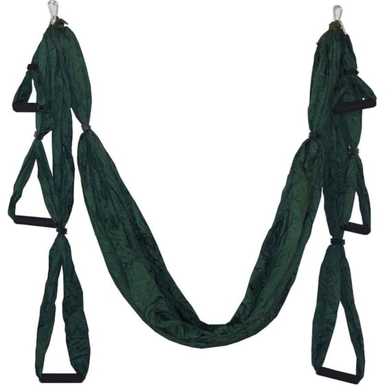Πανί Aerial Yoga Anti-Gravity Kepeak με Λαβές από Μετάξι - Πράσινο image 2