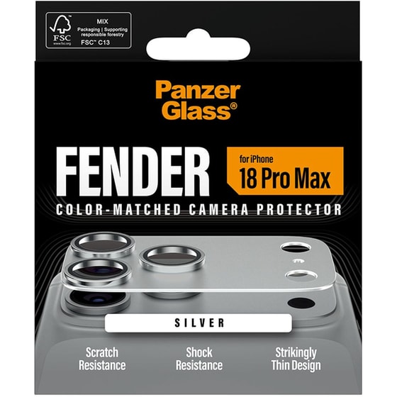 Προστατευτικό καμερών Apple iPhone 18 Pro Max - PanzerGlass Fender Camera Protector - Light Grey image 3