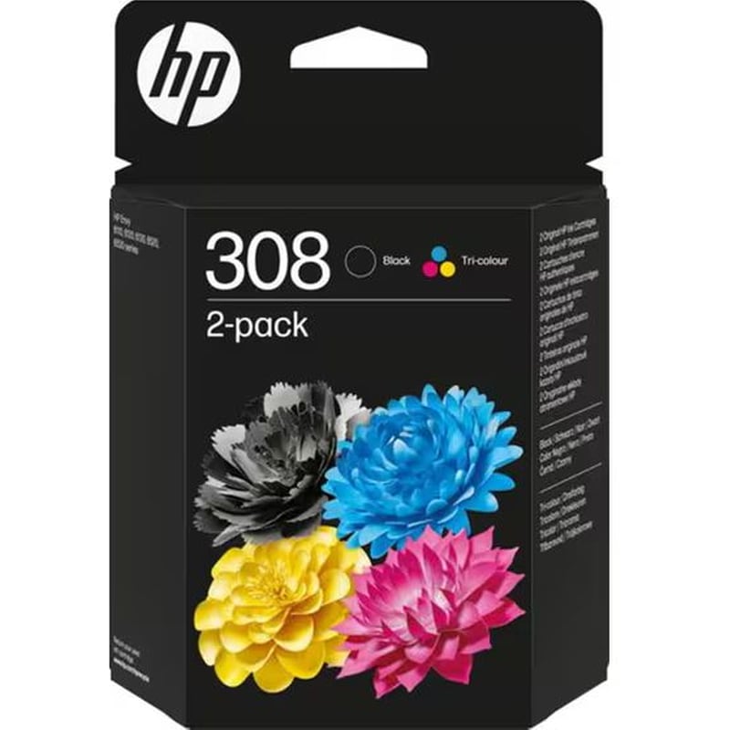 HP 308 Instant Ink Πολλαπλό Μελάνι Εκτυπωτή 6L6S6UE με 2 δοχεία μελάνης