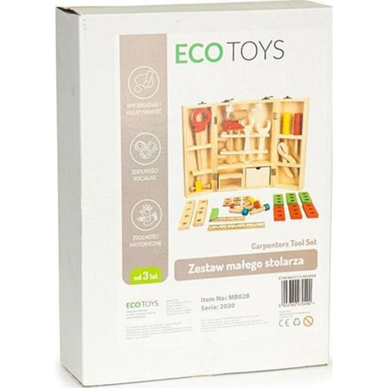 Παιχνίδι Εcotoys Ξύλινη Εργαλειοθήκη Με 10 Εργαλεία - 20.5x8x30 cm image 4