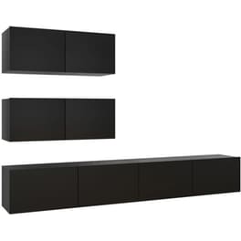 Έπιπλα Τηλεόρασης VidaXL Μοριοσανίδα 4 Τμχ 100x30x30cm - Μαύρο