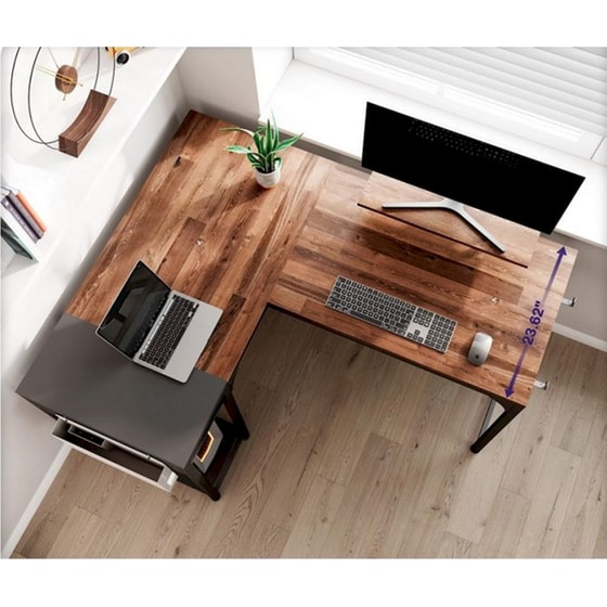 Γραφείο Γωνιακό Υπολογιστή Eureka Ergonomic ZX-L150B-RWB 150x120x76.2cm image 7