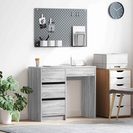 Γραφείο VidaXL από Επεξεργασμένο Ξύλο 90x37,5x75 cm - Γκρι Sonoma image 2