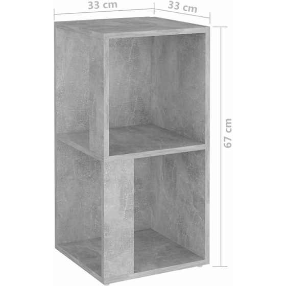 Βιβλιοθήκη VidaXL από Επεξεργασμένο Ξύλο 33x33x67 cm - Γκρι image 5
