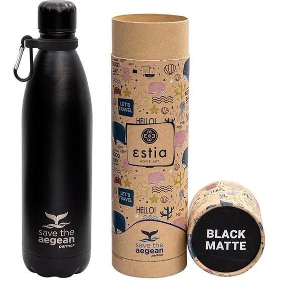 Θερμός Estia Home Art Save The Aegean Midnight Black 750 ml image 0