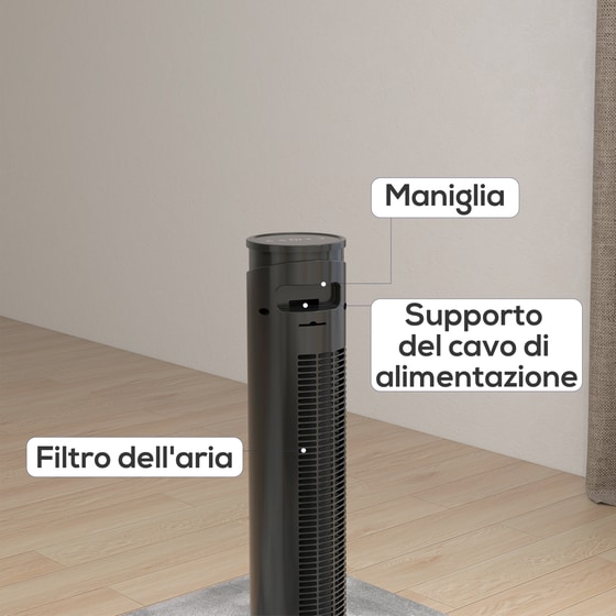 HOMCOM 45W 93cm Ανεμιστήρας Πύργος με Τηλεχειριστήριο image 3