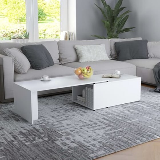 Τραπεζάκι Σαλονιού VidaXL από Μοριοσανίδα 150x50x35cm - Λευκό image 1