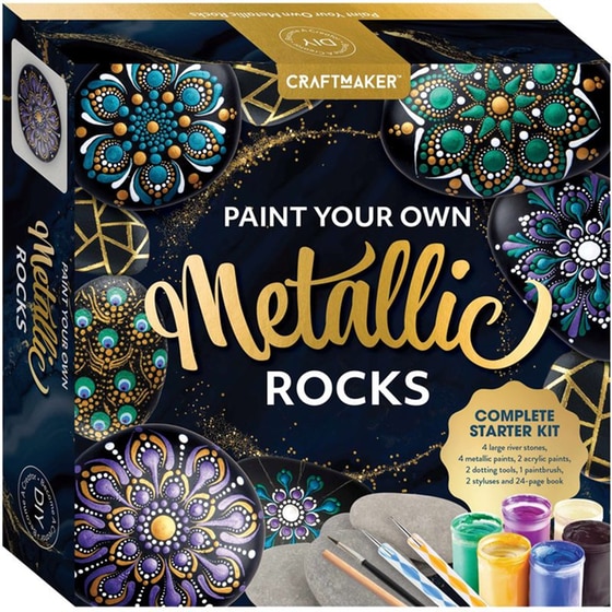 Craft Maker Susaeta Paint Your Own Metallic Rocks image 0