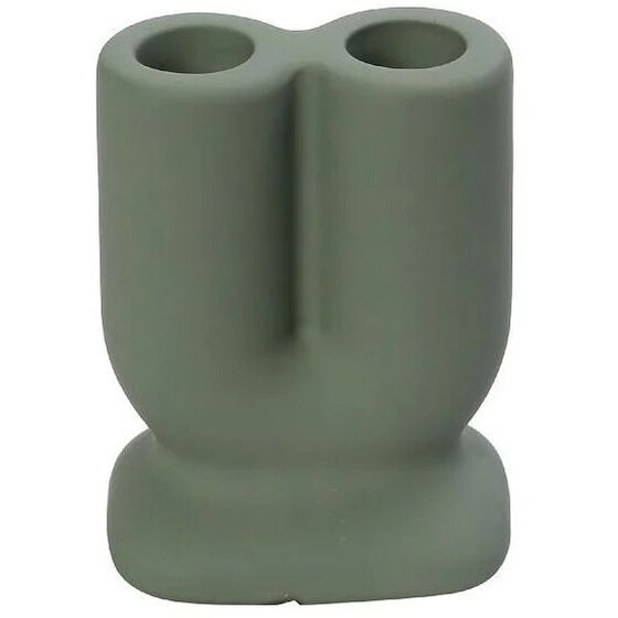 Κηροπήγιο 2 Θέσεων Espiel Kla303k4 Κεραμικό 8x6x10.5cm - Πράσινο image 0