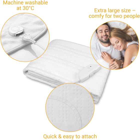 Ηλεκτρικό Υπόστρωμα MEDISANA HU 676 Διπλό 160 x 150 cm Λευκό image 3