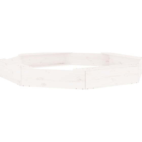 VidaXL Αμμοδόχος με Καθίσματα Οκτάγωνη 159.5x159.5x20cm Ξύλινη - Λευκό image 5