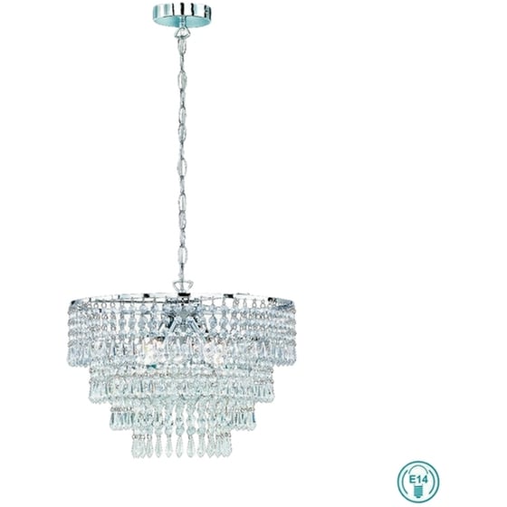 Trio Lighting Orient Πολυέλαιος 3xE14 Ø42cm με Κρύσταλλα Διάφανος R13473006 image 0