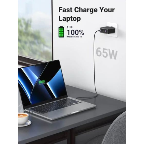 Φορτιστής Πρίζας Ugreen Gan Fast, 1x USB-A, 3x USB-C 65W - Black image 5