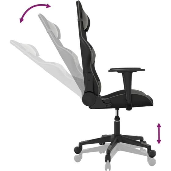 Καρέκλα Gaming VIDAXL 3143757 από Τεχνητό Δέρμα - Γκρι image 4