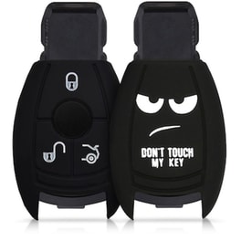 Kw Θήκη Κλειδιού Mercedes Benz - Σιλικόνη - 3 Κουμπιά - White / Black (42889.01)