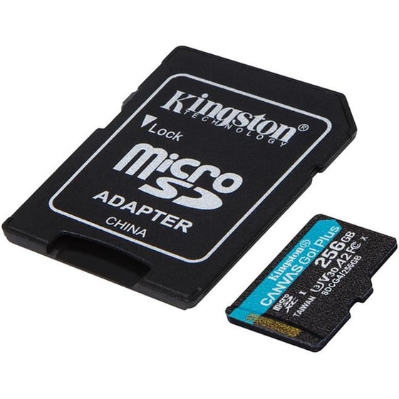 Kingston Canvas Go! Plus Gen4 microSDXC 256GB Class 10 U3 V30 UHS-I με αντάπτορα image 1