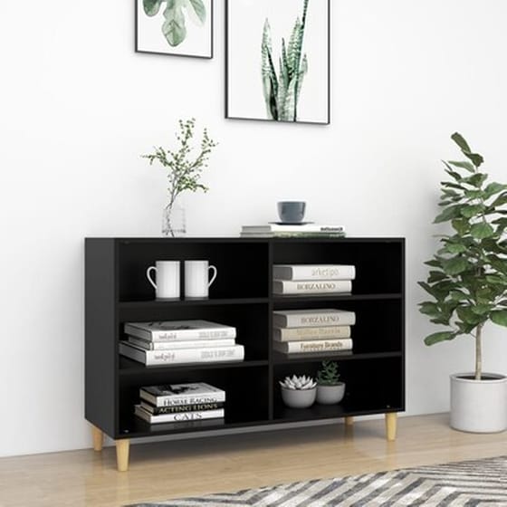 Βιβλιοθήκη VidaXL από Μοριοσανίδα 103.5x35x70 cm  - Μαύρο image 0