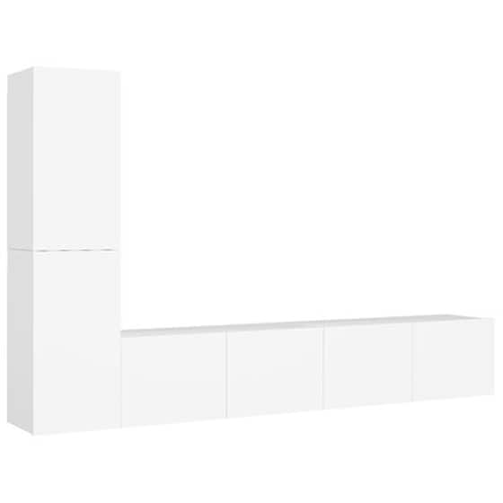 Έπιπλα Τηλεόρασης VidaXLΜοριοσανίδα 4 Τμχ 80x30x30 cm - Λευκό image 2
