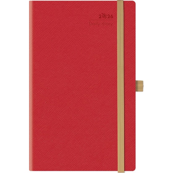 Ημερολόγιο Ημερήσιο 2026 Θεοφύλακτος 12M Saffiano Κόκκινο image 0