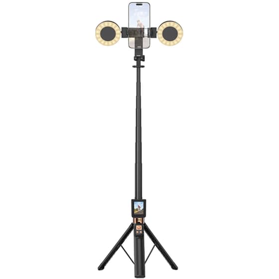 Selfie Stick XO SS23 με Ring Lights - Μαύρο image 0