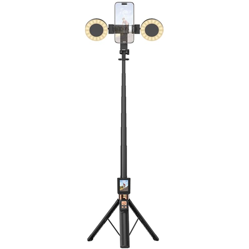 Selfie Stick XO SS23 με Ring Lights - Μαύρο