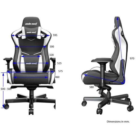 Καρέκλα Gaming Anda Seat AD12XL Kaiser II από Τεχνητό Δέρμα - Μαύρη/Λευκή image 5