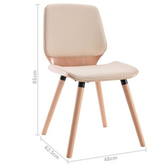 Πολυθρόνες Τραπεζαρίας Vidaxl από Συνθετικό Δέρμα 2 Τμχ - Κρεμ image 7