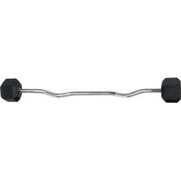 Στραβόμπαρα Τύπου "W" Σταθερού Βάρους 30kg Amila 84795 από Ατσάλι με Εξάγωνους Δίσκους από Λάστιχο