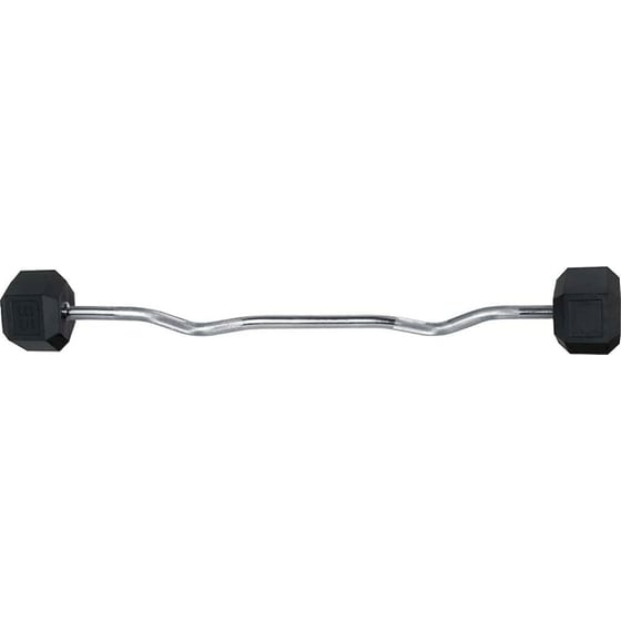 Στραβόμπαρα Τύπου "W" Σταθερού Βάρους 30kg Amila 84795 από Ατσάλι με Εξάγωνους Δίσκους από Λάστιχο image 0