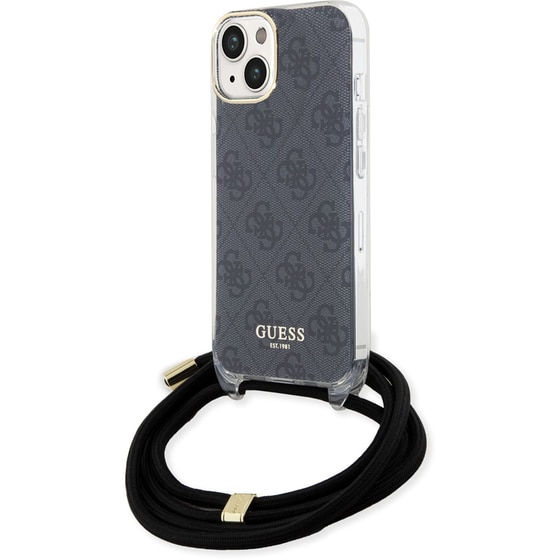 Guess Quot;4g Logo Collection Quot; Crossbody Hard Case Script Metal Logo Θήκη Προστασίας Από Σιλικόνη Με Λουράκι – Iphone 15 (μαύρο – Guhcp15shc4sek) image 3