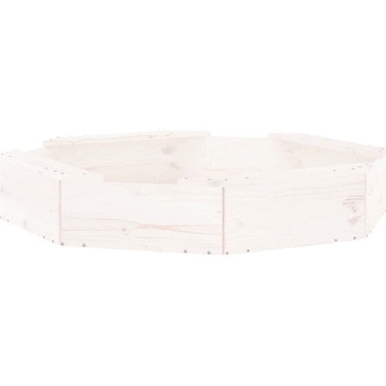 VidaXL Αμμοδόχος με Καθίσματα Οκτάγωνη 111x111x20cm Ξύλινη - Λευκό image 2