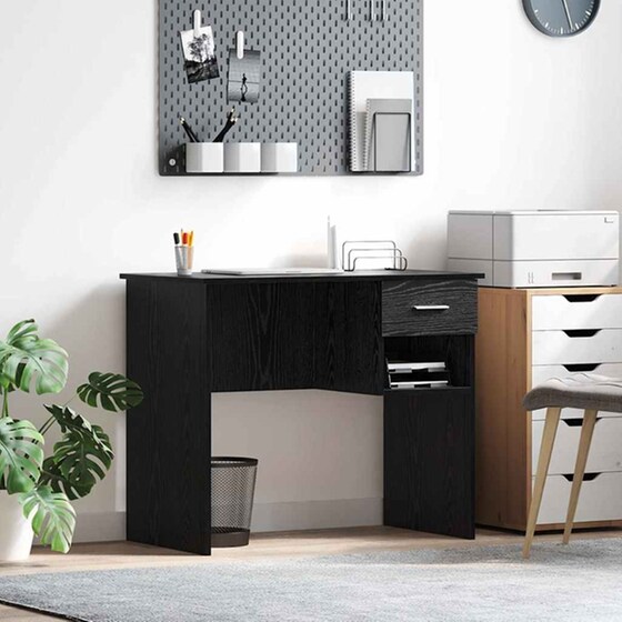 Γραφείο VidaXL από Επεξεργασμένο Ξύλο 90x49x75 cm - Μαύρη Οξιά image 1