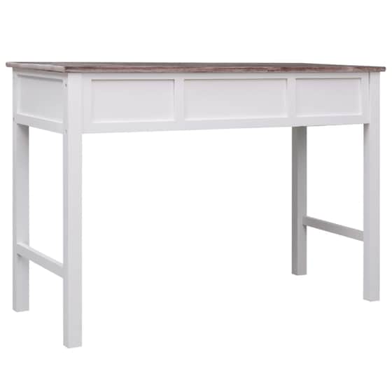 Γραφείο με Συρτάρια VidaXL από Ξύλο Παυλωνίας/Λεύκας 110x45cm - Λευκό/Γκρι image 3