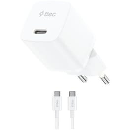 Φορτιστής Πρίζας Ttec 2SCG20CB 20W με Καλώδιο USB-C - White
