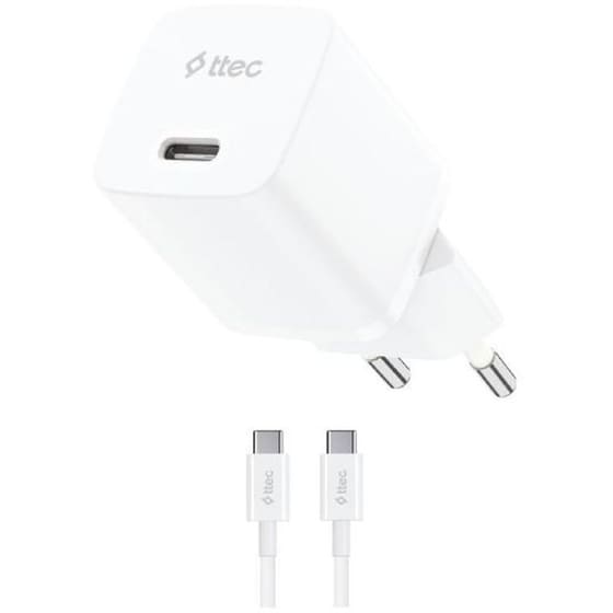Φορτιστής Πρίζας Ttec 2SCG20CB 20W με Καλώδιο USB-C - White image 0