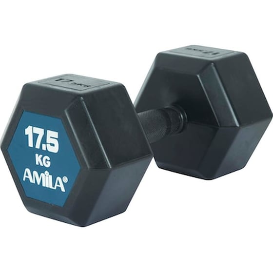 Βαράκι Εξάγωνο 17.5kg Amila Original Rubber H 90594 από Ατσάλι Q235 - Μαύρο image 0