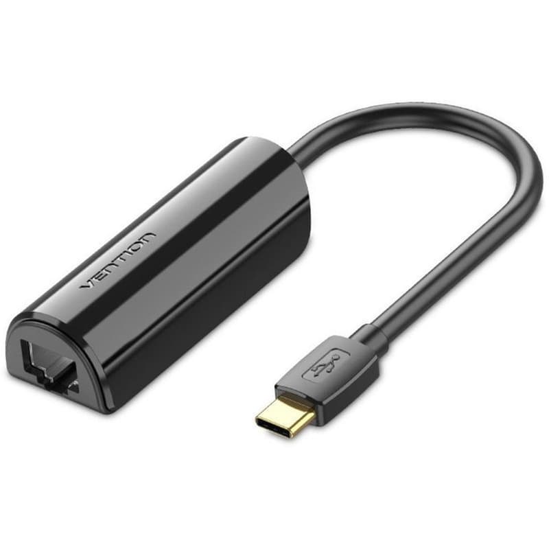 Vention CFABB Αντάπτορας Δικτύου USB-C με Ενσύρματη Σύνδεση Ethernet - Μαύρο