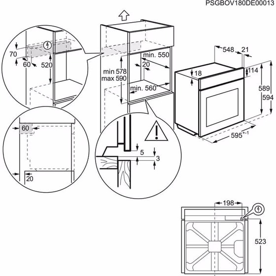 AEG OA5AB21SM 72 Lt Inox Εντοιχιζόμενος Φούρνος Άνω Πάγκου image 6