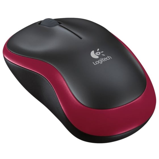 Logitech M185 Ασύρματο Mini Ποντίκι Μαύρο/Κόκκινο image 2