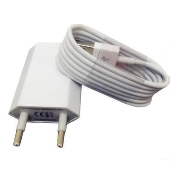 Σετ Φόρτισης Oem Usb 1A with cable Usb to Lightning 1m - White image 0