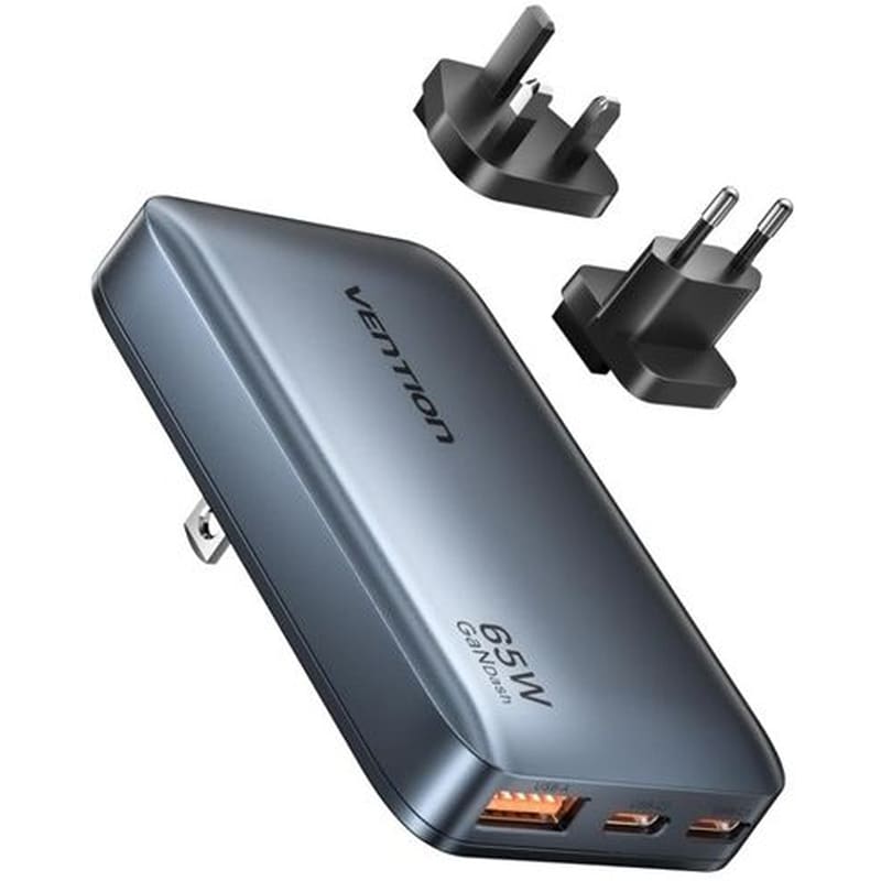 Φορτιστής Πρίζας Vention FCBH0 Gan USB-C 65W - Γκρι
