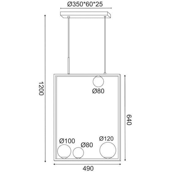Φωτιστικό Οροφής Πολύφωτο Aca Quadro Od91494pb Γυάλινο/Μεταλλικό - Μαύρο/Λευκό image 2