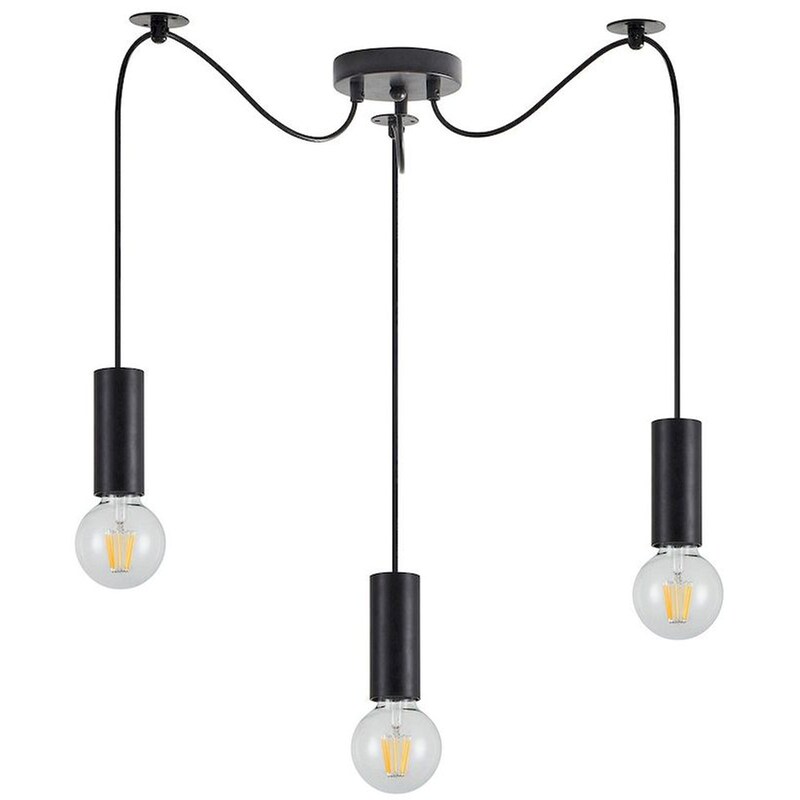 HOMELIGHTING Φωτιστικό Οροφής Τρίφωτο Homelighting Adept Tube 77-8478 Μεταλλικό - Μαύρο