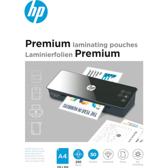 HP Premium Φύλλα πλαστικοποίησης Α4 250mic 50 φύλλα image 0