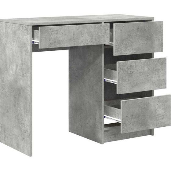Γραφείο VidaXL από Επεξεργασμένο Ξύλο 90x37,5x75 cm - Γκρι Σκυροδέματος image 3
